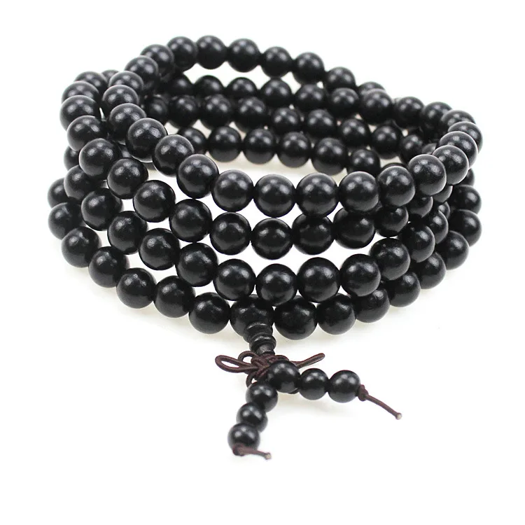 Мужской браслет с чёрными деревянными бусинами 108*0 8/0 6 см|jewelry bangle bracelets|bangle jewelry