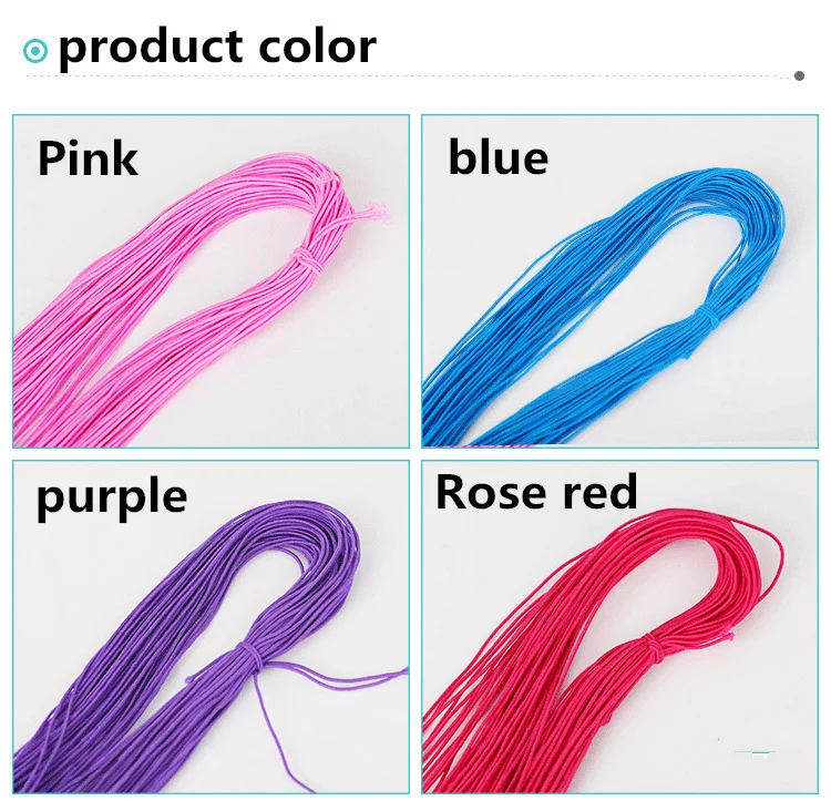 10 yardsHigh-Elastic 1mm Colorful Round Elastic Band Round Elastic Rope Rubber Band Elastic Line DIY Sewing Accessories AA7678