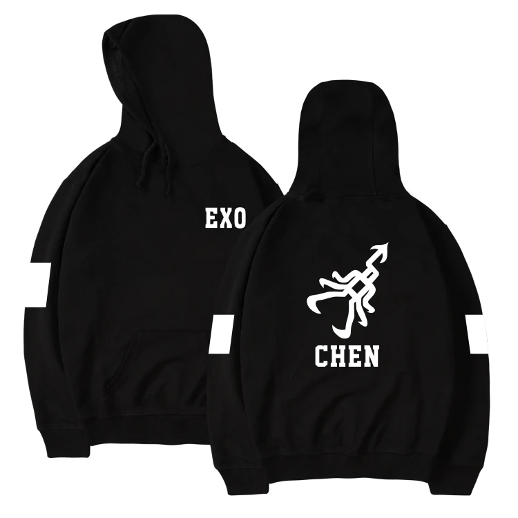 Худи EXO с логотипом Kpop в стиле Харадзюку Женская толстовка Осенний корейский