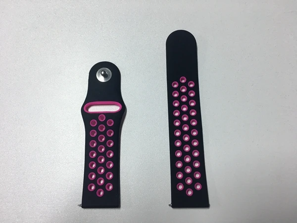 black pink Силиконовый ремешок huami amazfit bip 22 мм 20 мм для samsung gear sport S2 s3 Frontier Classic galaxy watch band 42 мм 46 мм huawei gt 2 - Цвет ремешка: black pink