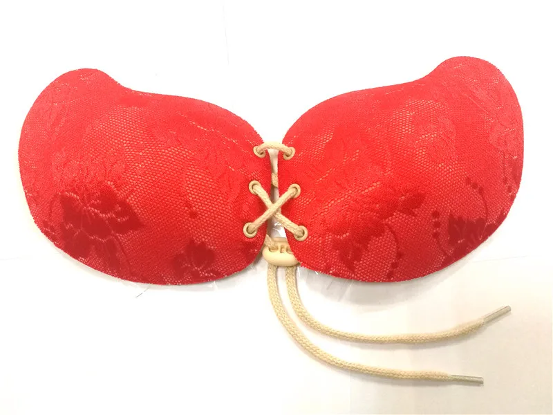 

Women Magic Push Up Bra Strapless Women's Bras Red Color Back Band Dress Wedding backless invisible Bras