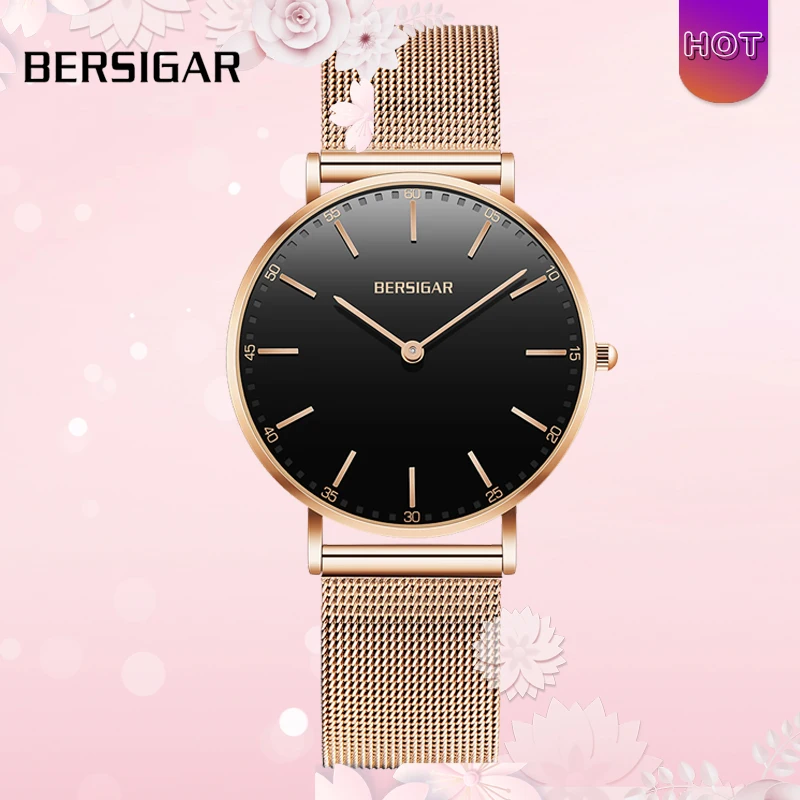Relogio Feminino BERSIGAR женские часы повседневные Модные кварцевые роскошные брендовые