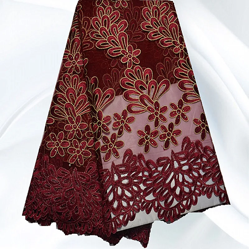 JNL45 Free Shipping Royalblue African French Lace Fabric WIith Stone Net Beautiful Style Online | Дом и сад