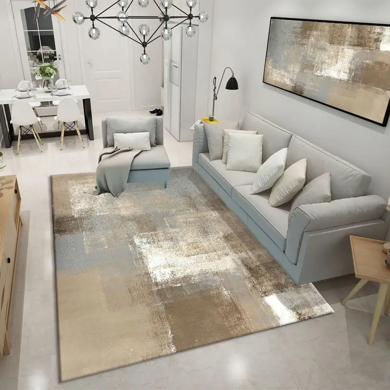 

3D Inkjet Printed Carpet Modern Geometric Coffee Table Bedroom Living Room Footpad Non-slip Model Carpet Decoration