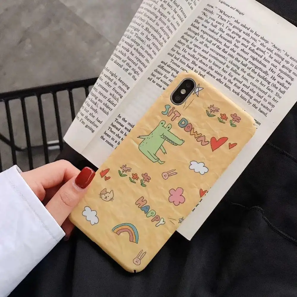 LANCHE Cute Carton Plastic Phone Case Cover For Xiaomi mi 8 9 SE 6 6X Note 3 Funny Dinosaur Hard PC Coques |