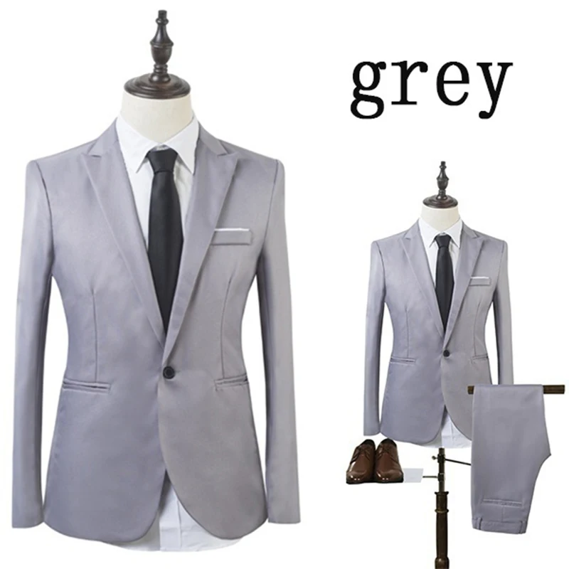 

ZOGAA High Quality Business Suit New Men Business Slim Sets Wedding Dress Suit Blazers Coat Trousers Waistcoat Trousers XS-3XL