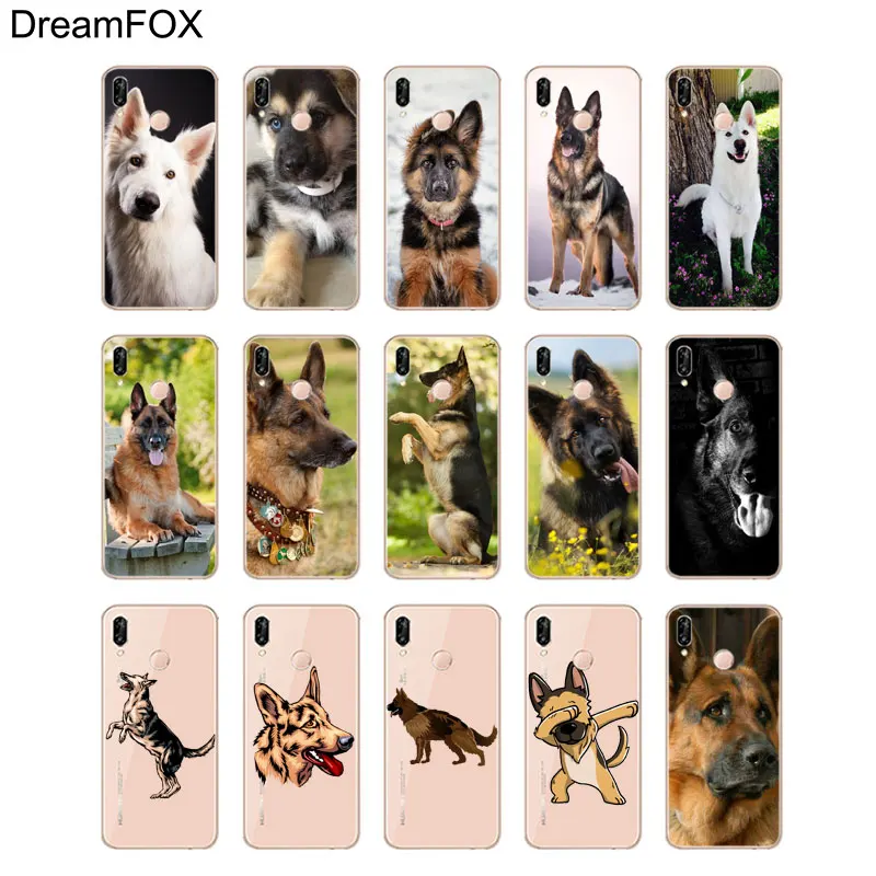 DREAMFOX M497 немецкая овчарка Мягкий ТПУ силиконовый чехол для Huawei Honor 6a 6C 7X9 10 P20 P30 Lite Pro