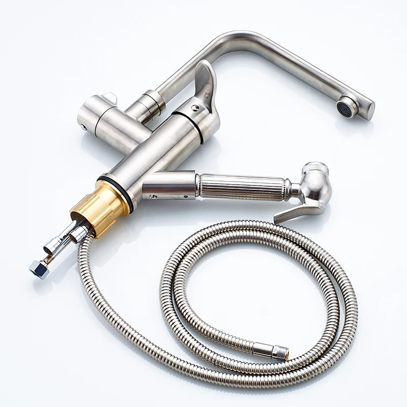 Смеситель для кухонной мойки из матового никеля 519 33N|kitchen faucet|kitchen sink faucetpull out faucet |