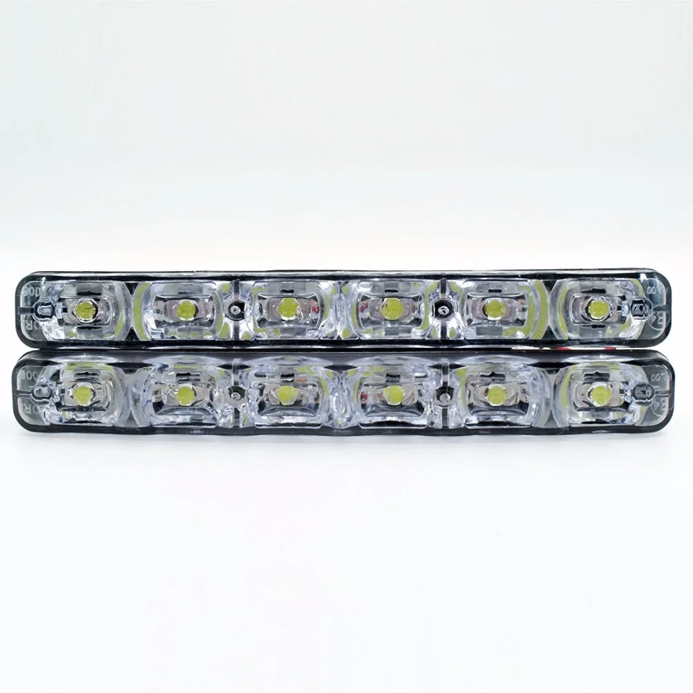 YIJINSHENG 2 шт. Универсальный подходит 6 LED Автомобильные дневные ходовые огни DRL DC 12V