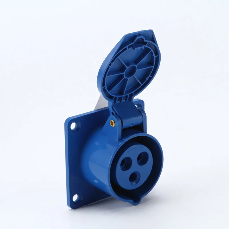 16A-3Pin Socket 16A IP44 2P+ E 3 Pin промышленная розетка/вилка AC 220-250 В водонепроницаемый мужской женский разъем электрические розетки - Цвет: 16A-3Pin Socket
