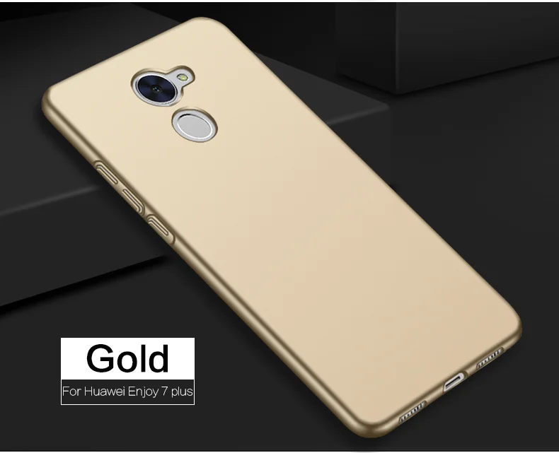 WolfRule для крышки huawei Y7 Prime чехол Гладкий тонкий PC чехол для телефона для huawei Y7 чехол для huawei Enjoy 7 Plus оболочка 5,5'' - Цвет: Gold