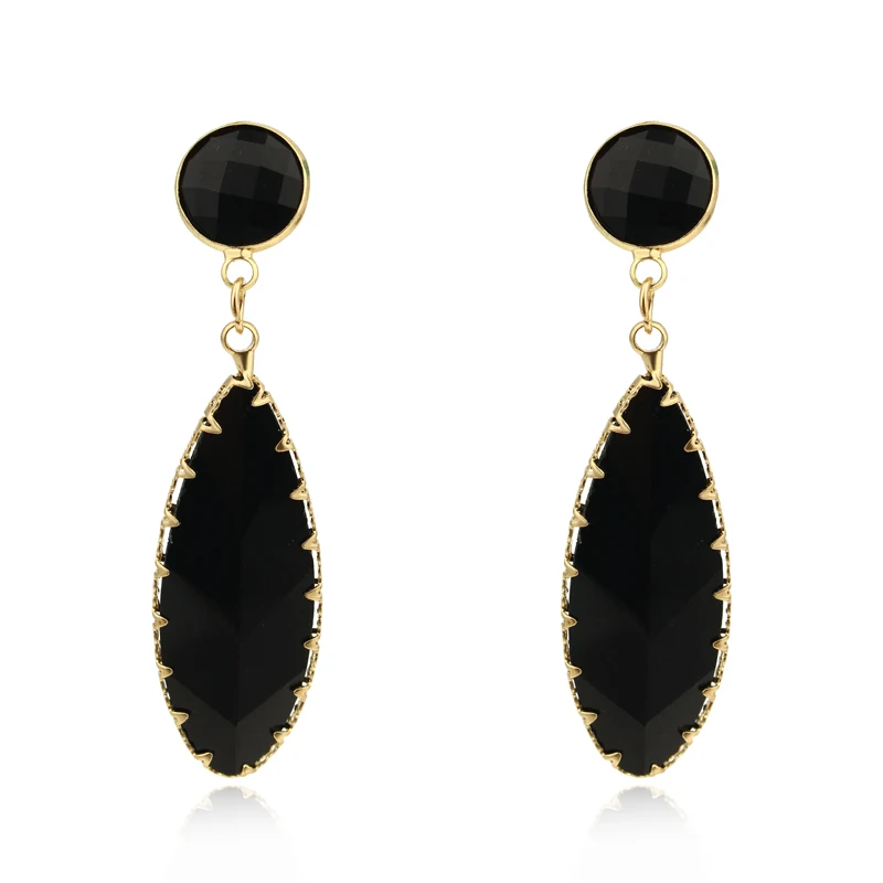 

Dayoff Europe Geometric Earrings Round Dangle Earrings For Women Jewelry Transparent Crystal Gold Long Dangle Earrings E330