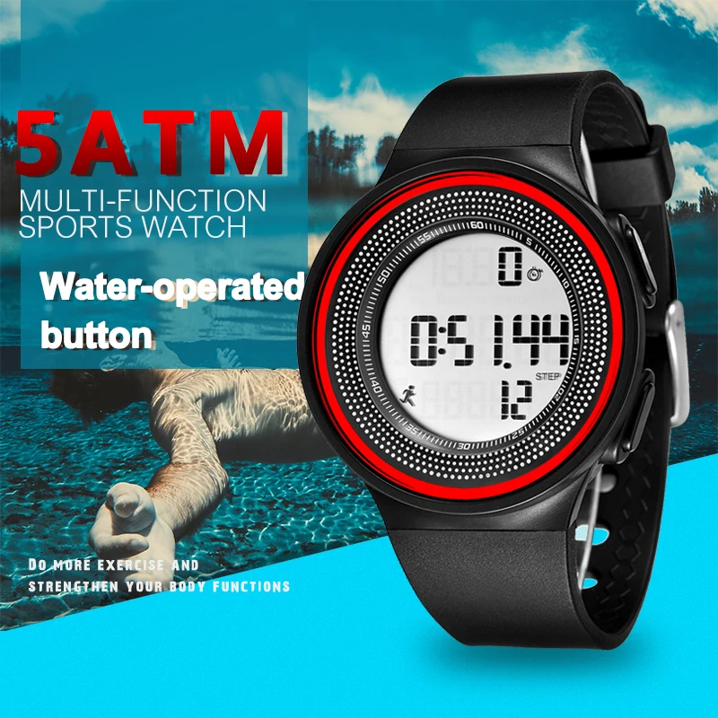 Addies Для мужчин часы спортивные цифровой светодиодный Водонепроницаемый