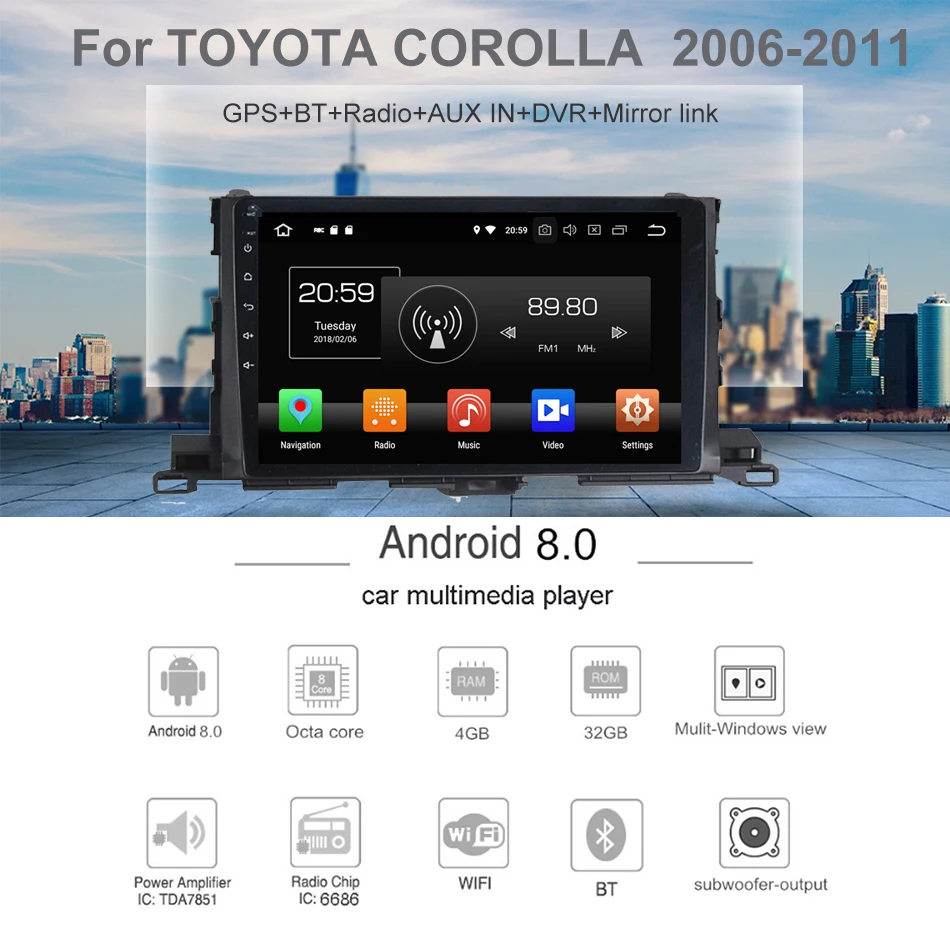 Dealcoo 2 Din android автомобильный радио Android 2Din автомобиля стерео двойной dvd плеер на