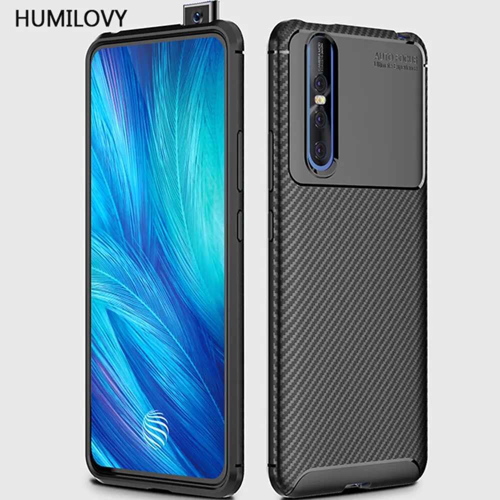 For Fundas Vivo X27 Case VivoX27 Cover 6.39&quot Carbon Fiber texture Shockproof Soft TPU Back X 27 Phone Cases |