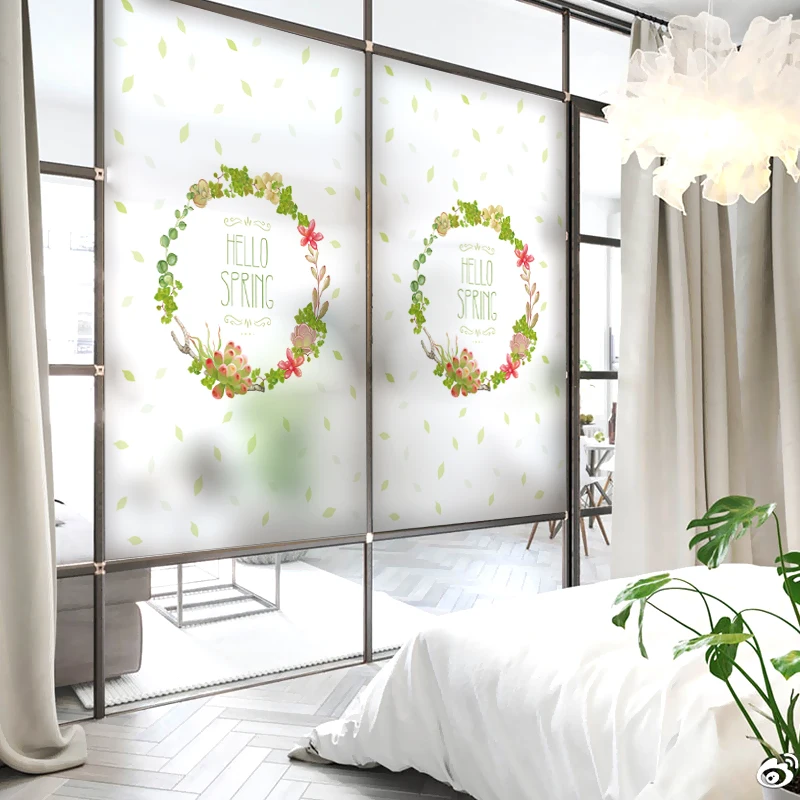 DICOR Static Cling Window Film Frosted Opaque Privacy Stained Glass Sticker Home Decor Digital Print BLT1237 | Дом и сад