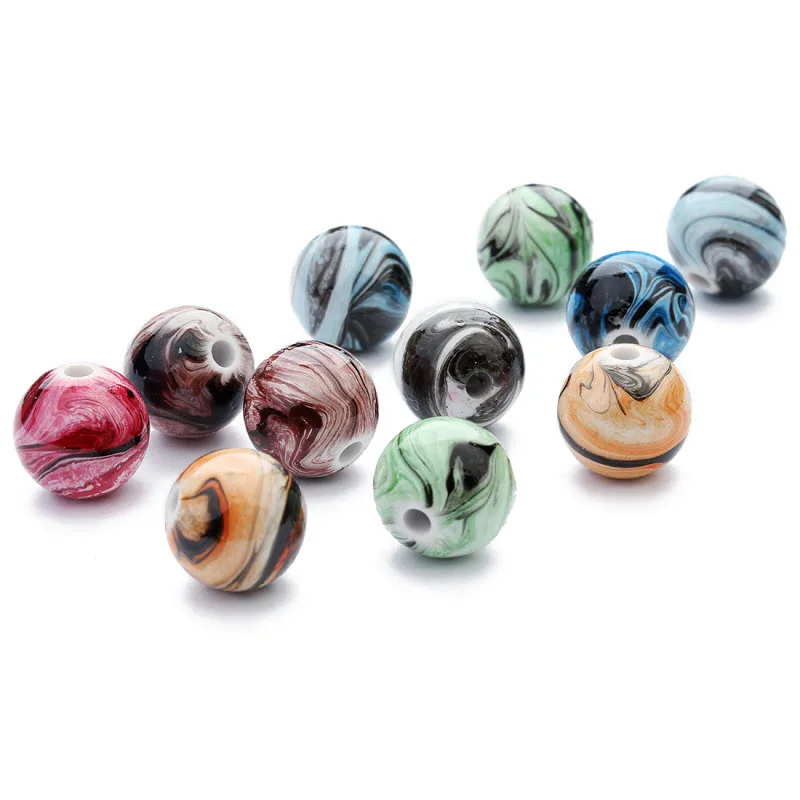 100 шт. разноцветные полимерные бусины 8/10/12 мм|charm beads|beads diyresin beads |