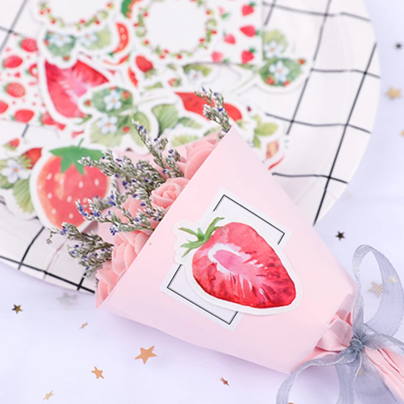 45 Pcs/box cute strawberry fruit paper sticker decoration stickers DIY for craft diary scrapbooking planner label | Дом и сад