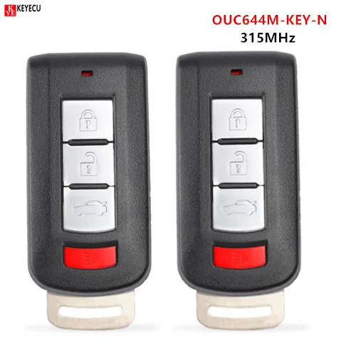 Keyecu 2pcs/lot 3 button Remote Key Fob 315MHz for Mitsubishi Lancer Outlander 2008 2009 2010 2011 2012 2013-2016 OUC644M-KEY-N |