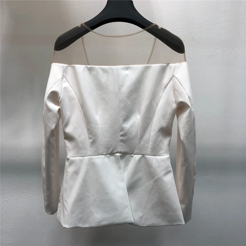 VGH сетка лоскутное перспективное Женское пальто с блестками длинный рукав