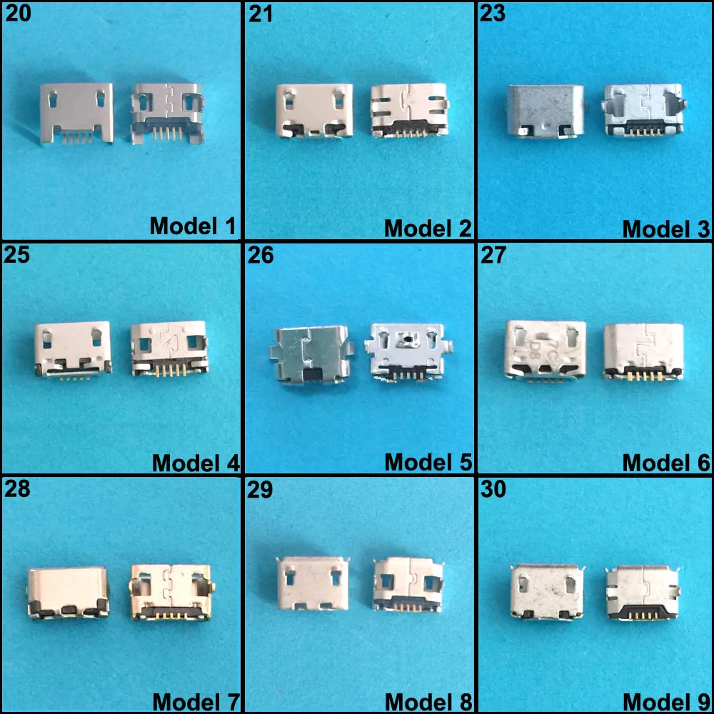 9 моделей USB 5pin обратный разъем микро-USB для подключения зарядки Разъем порты и