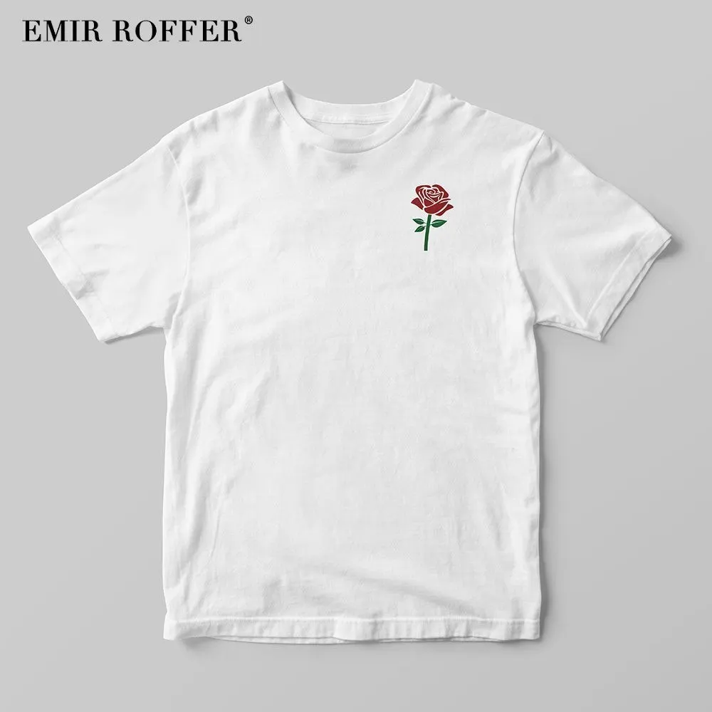 EMIR ROFFER красная роза Черная Женская футболка модная уличная Harajuku женские