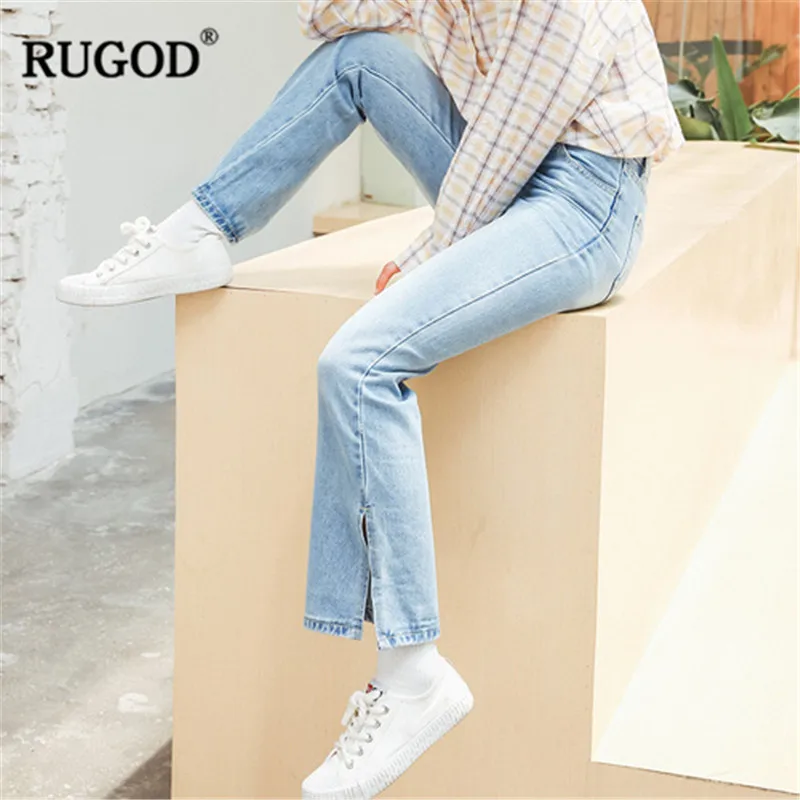 Женские классические джинсы RUGOD свободные с широкой посадкой 2019| |