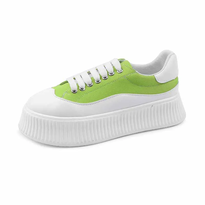 Повседневная парусиновая обувь женские кроссовки на платформе модные толстой