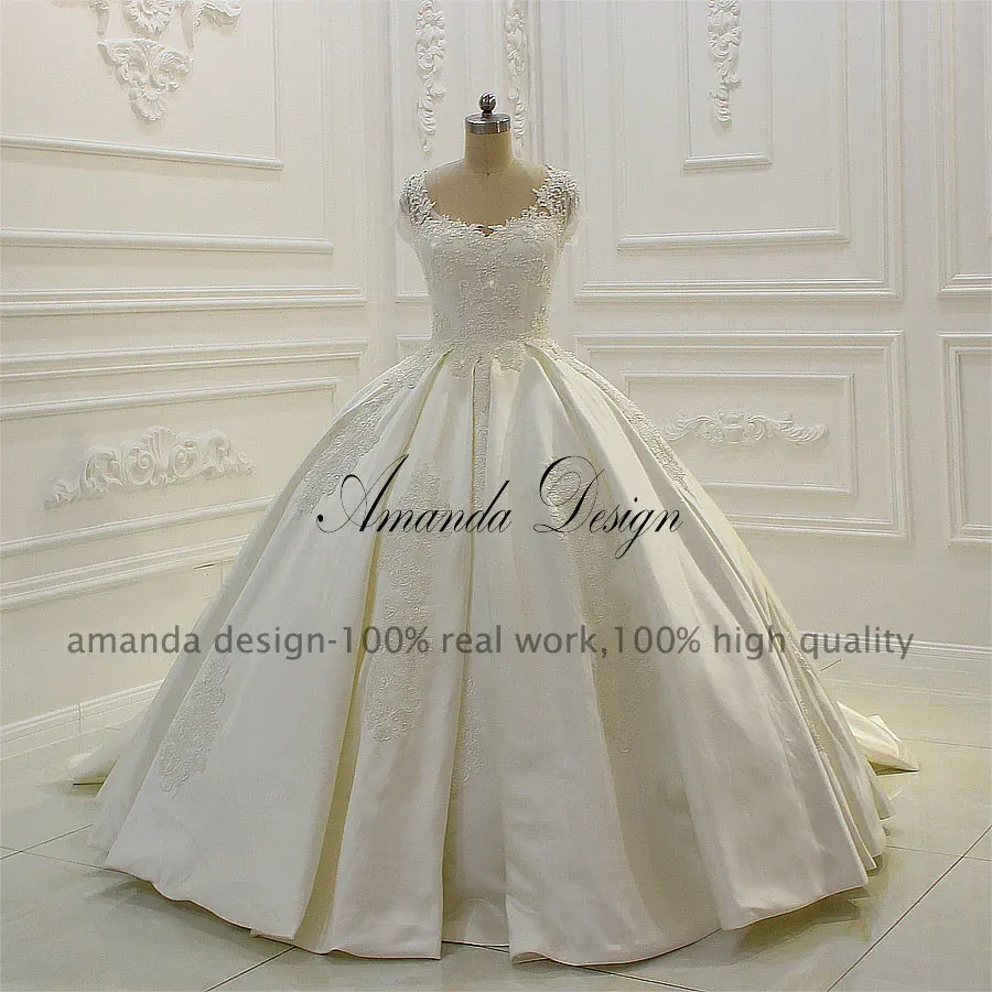 2019 Свадебное Платье Amanda Novias модель атласного пышного бального платья 100%|puffy ball