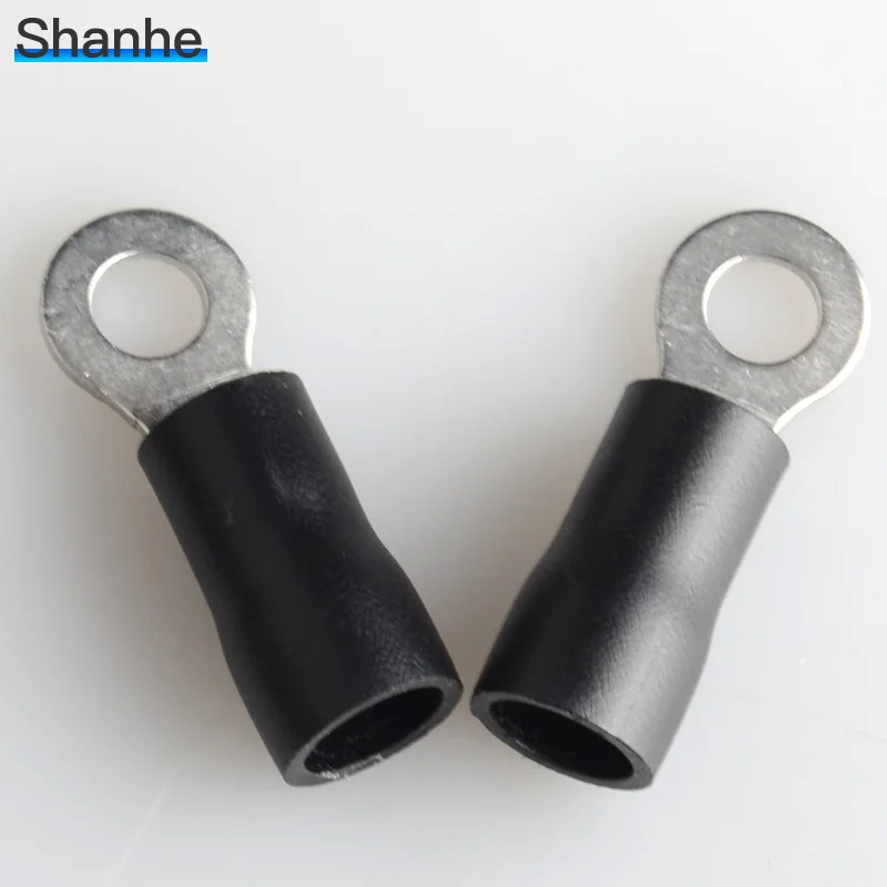 50 шт. RV3.5 4 черный кольцевой изолированный клеммный костюм 2 5 мм2 кабель обжимной