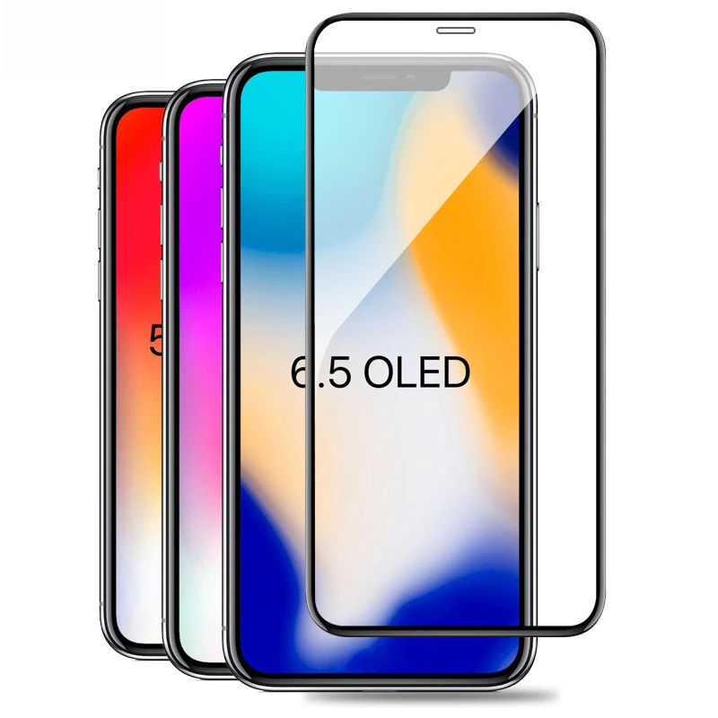 1000 шт. полное покрытие XS max закаленное стекло Защита экрана для iPhone Защитная
