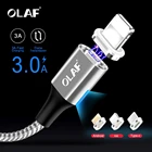 Магнитный кабель OLAF, Usb c Micro Usb Type-C, быстрая зарядка, зарядное устройство с магнитом, для Iphone 7, Xs, MAX, Samsung, Xiaomi, Usb-C