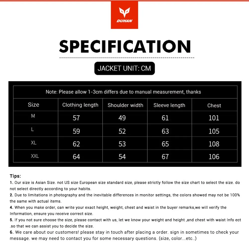 

DUHAN Motorcycle Jacket Men Winter Waterproof Men Moto Jacket Motorbike Clothing Protectors Blouson Moto Armor Jacket