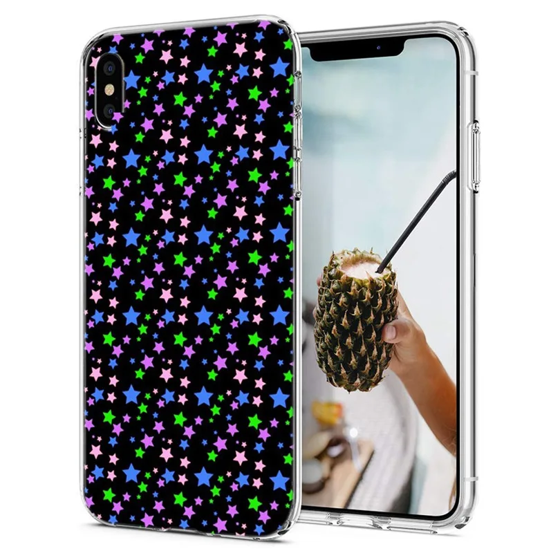 Чехол для iPhone 7 8 Plus 6 S/6 мягкий чехол из ТПУ дизайн Звездный горошек X XS XR Max задняя