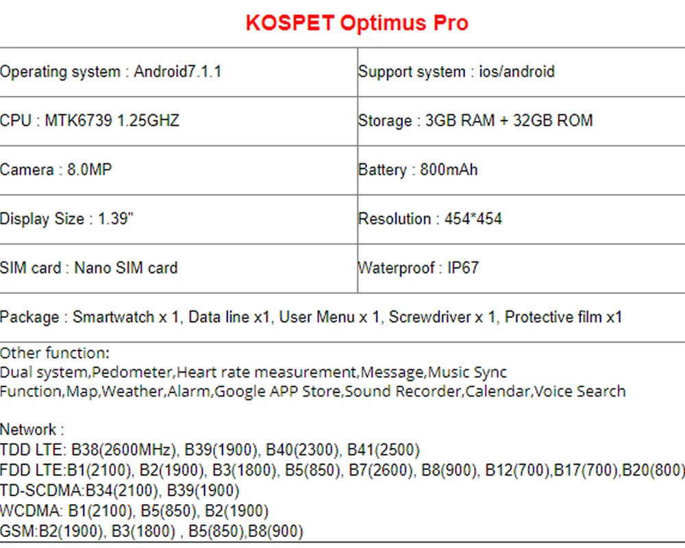 4G Smartwatch телефон Kospet Optimus Pro gps 3+ 32 планшет smart watch водонепроницаемый ip67 bluetooth наушники спортивные часы pk надеюсь