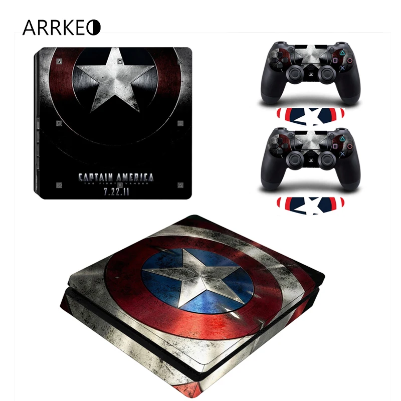 ARRKEO Капитан Америка виниловая наклейка PS4 тонкий стикер кожи для Sony PlayStation 4