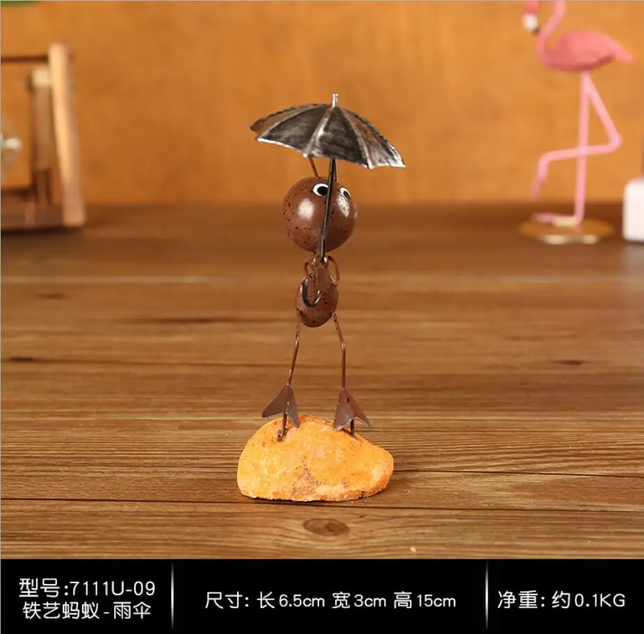 umbrella Винтажный Старый железный декоративный муравей ТВ шкаф книжный маленькие украшения игрушки изделия из железа милые домашние украшения Эльф на полке - Цвет: umbrella