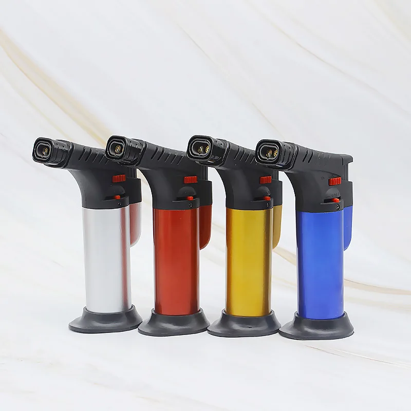 BBQ Outdoor Welding Torch Turbo Lighter Jet Portable Spray Gun Two Nozzles Fire Windproof Cigar Pipe Gas Lighter Butane Kitchen