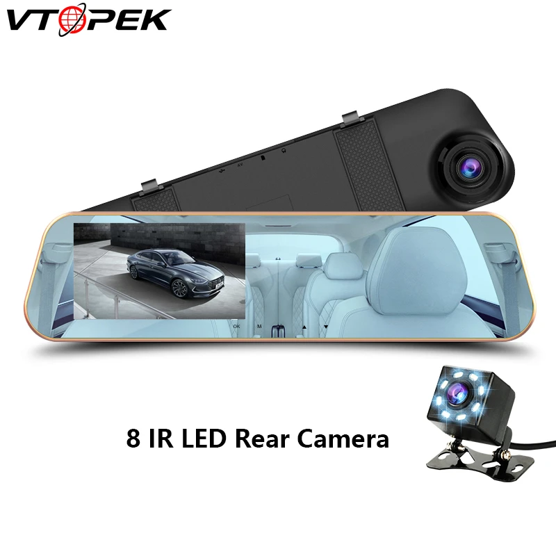 Vtopek 4 3 ''беспроводной HD Автомобильный видеорегистратор FHD dual dash cam задний