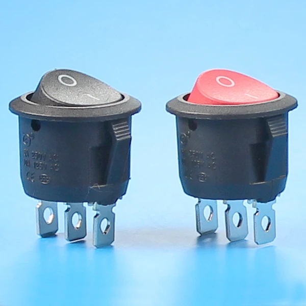 100 шт. встроенный 3 контактный круглый пластиковый кулисный переключатель 20 мм 6 А