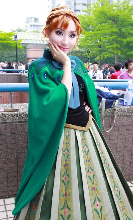 CL10 фильмы новое платье принцессы Анны Косплей костюмы Делюкс обувь