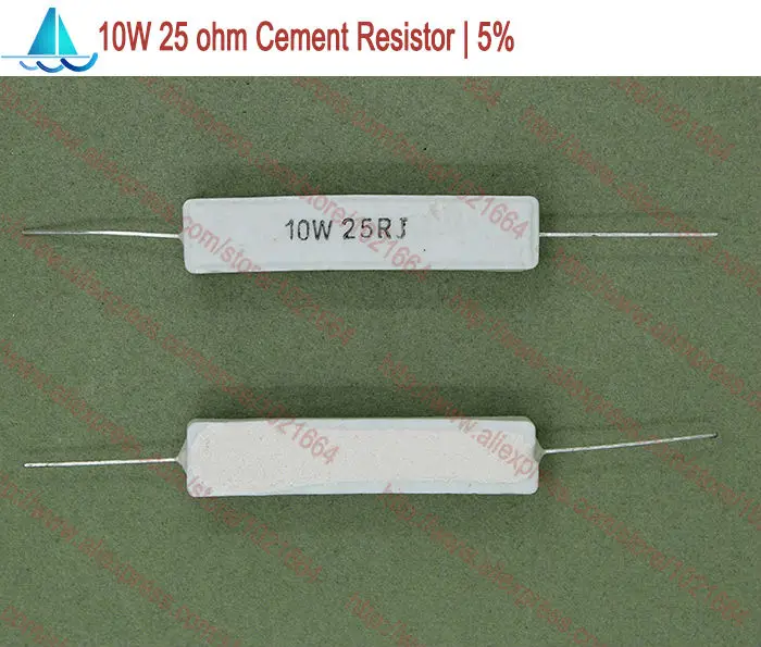 (10 шт./лот) 10 Вт 25 Ом Керамический цементный Силовой Резистор TOL 5% Ressitors|25 ohm|cement power