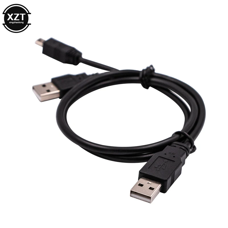 2 в 1 USB 0 двойной A Тип 2A штекер к мини 5 контактный Y образный кабель для