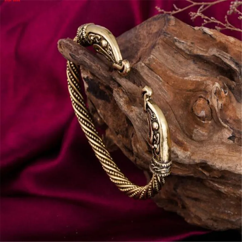 Viking Open Bangle Unisex Animal Shape Pattern Personality Jewelry Vintage Style Zinc Alloy Material Provide Dropshipping | Украшения и