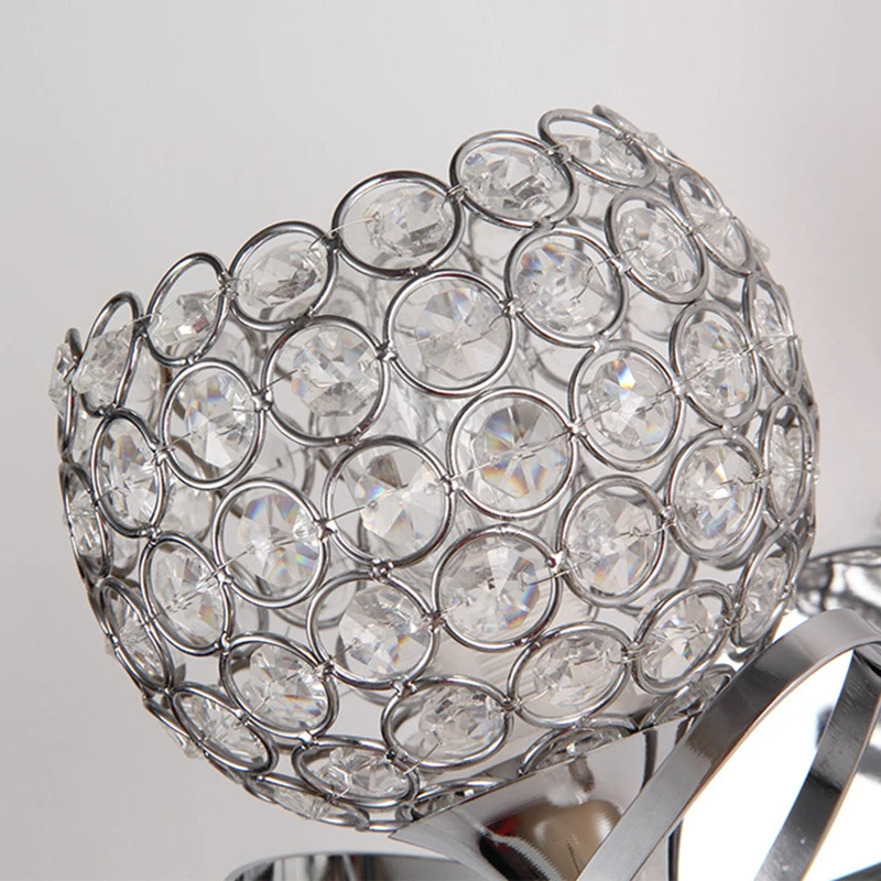 Современная настенная лампа с кристальным шаром для спальни, прикроватной тумбы, стенового светильника для лестницы, светодиодная настенная лампа E14 в золотом и серебряном исполнении, лампарас де паред, внутреннее освещение.