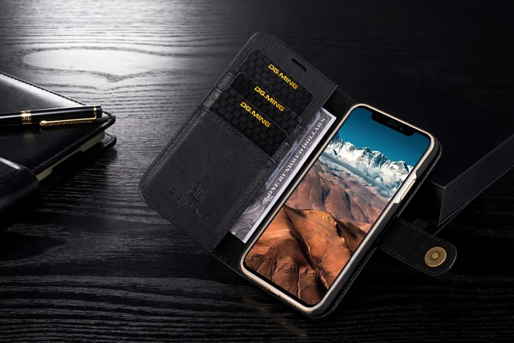 DG. MING кожаный чехол для Apple iphone X, чехол для Coque iphone X, чехол-книжка, кошелек, чехол для телефона s для Apple X iphone X