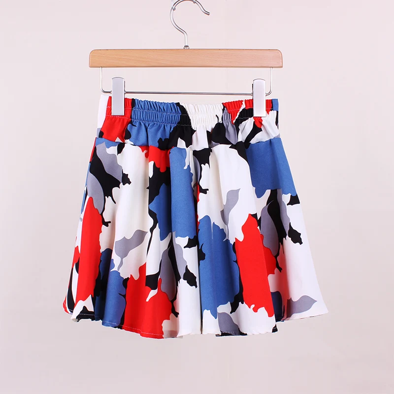 Женские плиссированные мини-юбки с разноцветным принтом Модные Дизайнерские