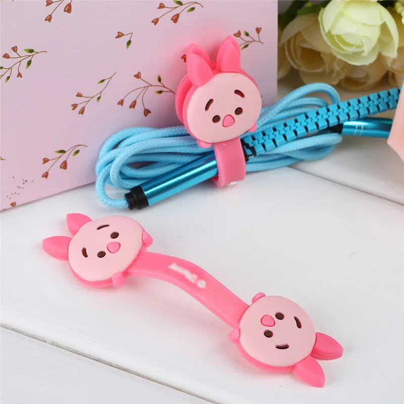 2 шт. милый мультфильм Kawaii Мобильный телефон USB крепление кабеля Кнопка Организатор провода Гарнитура держатель линия Winder сумка Клип depro