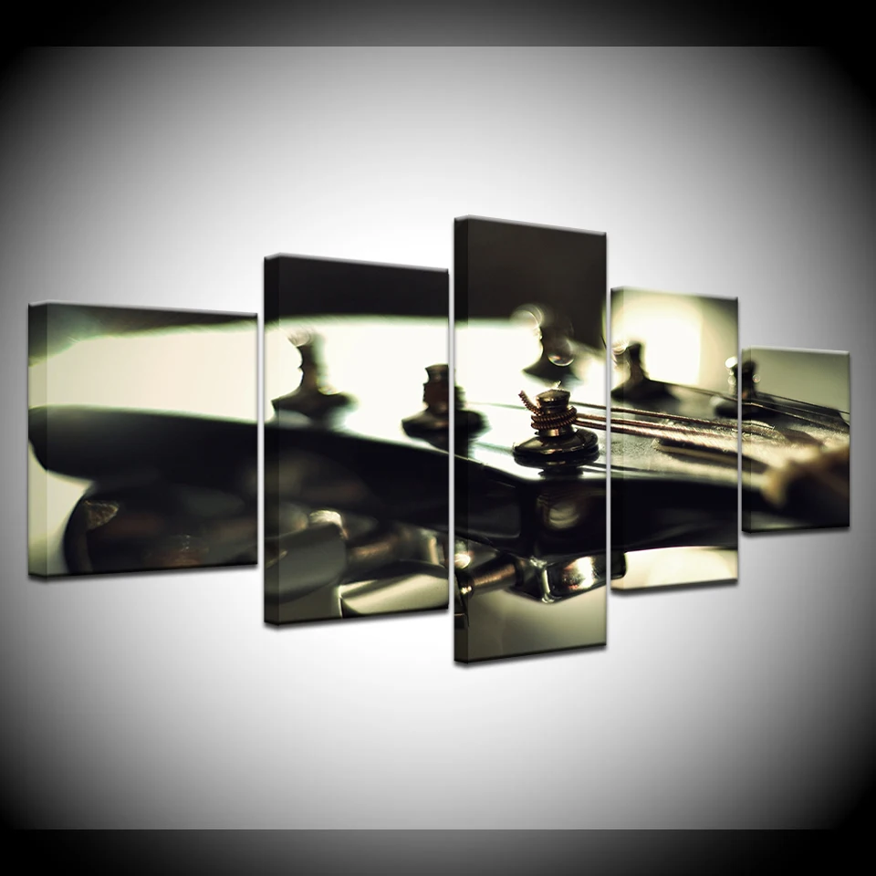 HD с модульная холст Картины для Гостиная Wall Art 5 шт. бас гитара шеи фотографии