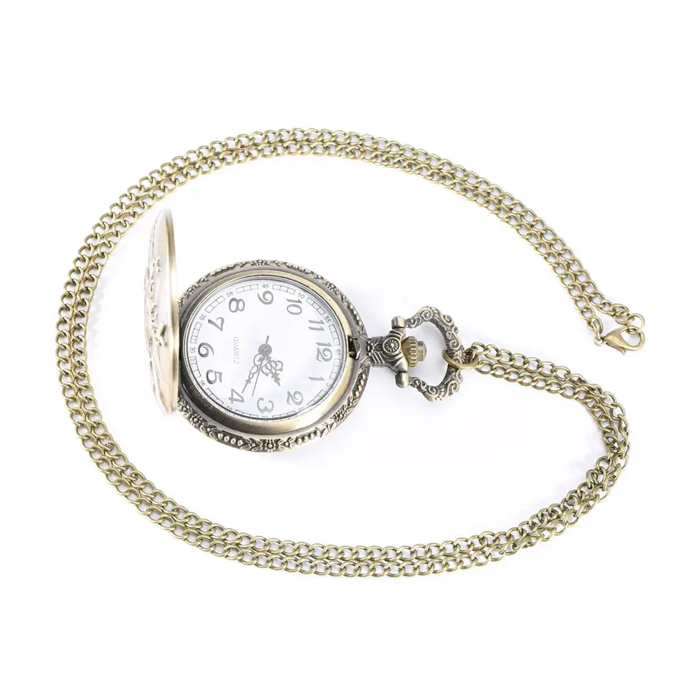 

Lover Vintage Deer Case Quartz Pocket Watch Pendant Necklace Women Men Chain Clock Gifts For Christmas LL@17